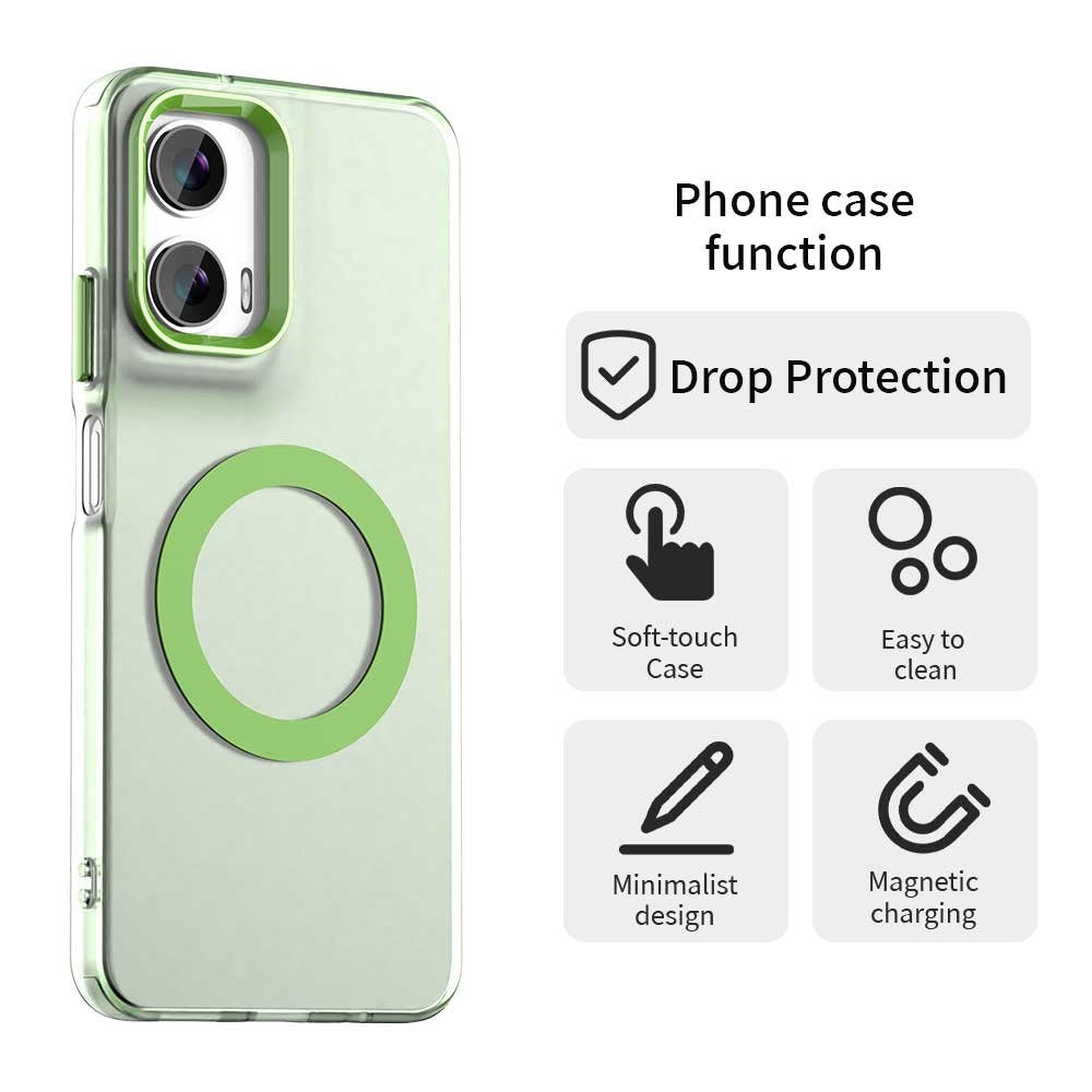 EIDERWOOD Motorola Moto G35 5G Hybrid Plast Skal - MagSafe Kompatibel - Genomskinlig / Grön