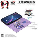 Samsung Galaxy A36 (5G) BINFEN Konstläder Fodral med RFID Blockering - Lila