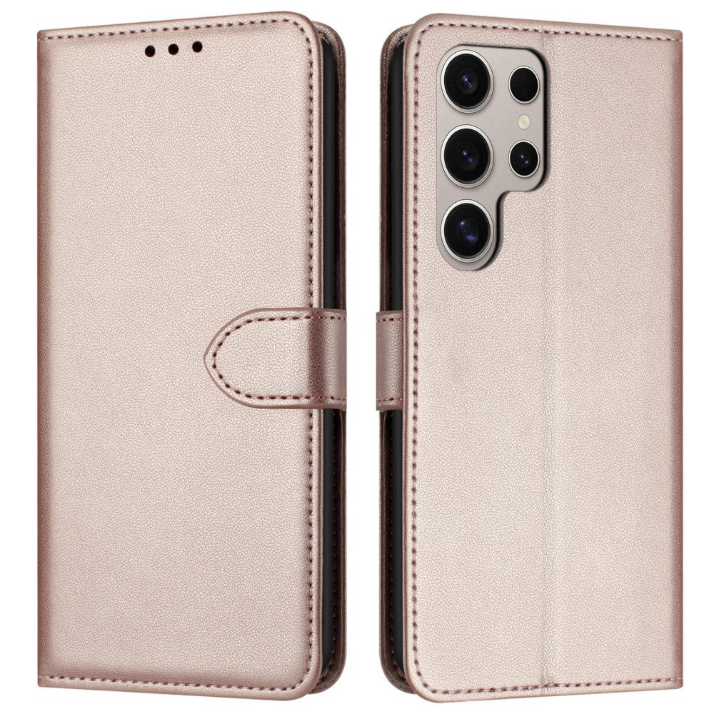 EIDERWOOD Samsung Galaxy S25 Ultra Konstläder Fodral med Avtagbar Rem - Rose Gold