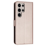 EIDERWOOD Samsung Galaxy S25 Ultra Konstläder Fodral med Avtagbar Rem - Rose Gold