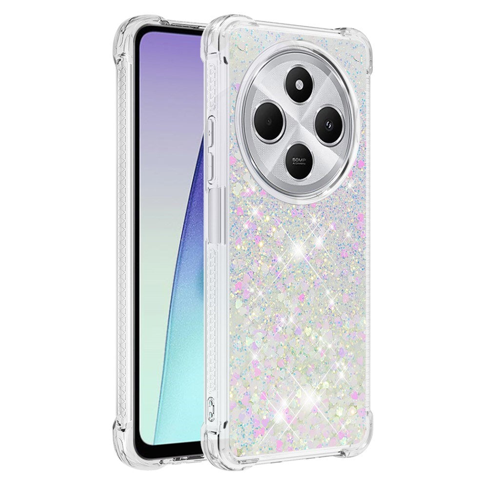 EIDERWOOD Xiaomi Redmi 14C Flexibelt Plast Skal med Flytande Glitter - Silver