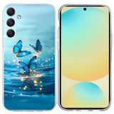 EIDERWOOD Samsung Galaxy S25 FE Flexibel Plast Skal med Motiv - Vatten / Blå Fjärilar