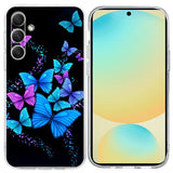 EIDERWOOD Samsung Galaxy S25 FE Flexibel Plast Skal med Motiv - Svart / Blå Fjärilar