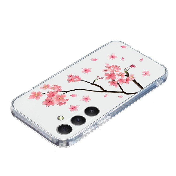 EIDERWOOD Samsung Galaxy S25 FE Flexibel Plast Skal med Motiv - Genomskinlig / Rosa Blommor