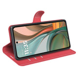 EIDERWOOD Motorola Moto G75 (5G) Konstläder Flip Fodral m. Korthållare & Ställfunktion - Röd