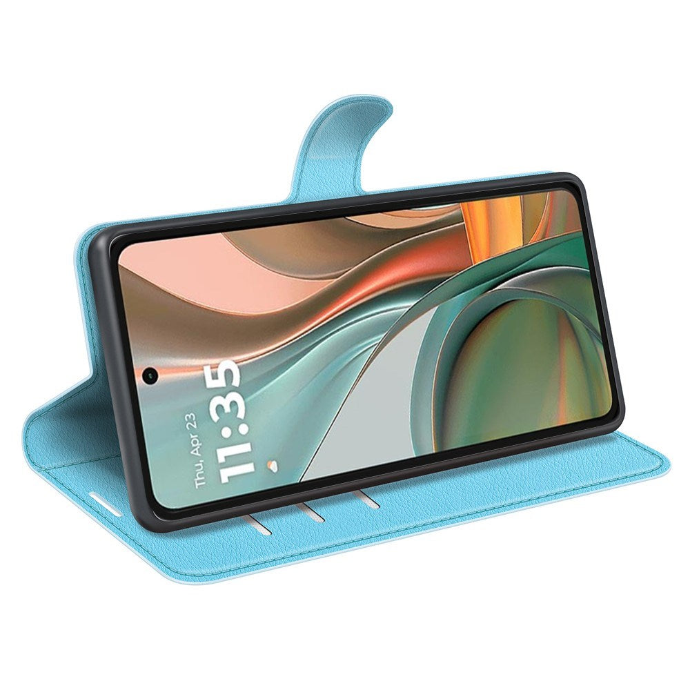 EIDERWOOD Motorola Moto G75 (5G) Konstläder Flip Fodral m. Korthållare & Ställfunktion - Blå