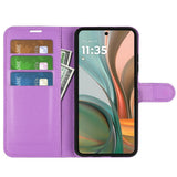 EIDERWOOD Motorola Moto G75 (5G) Konstläder Flip Fodral m. Korthållare & Ställfunktion - Lila