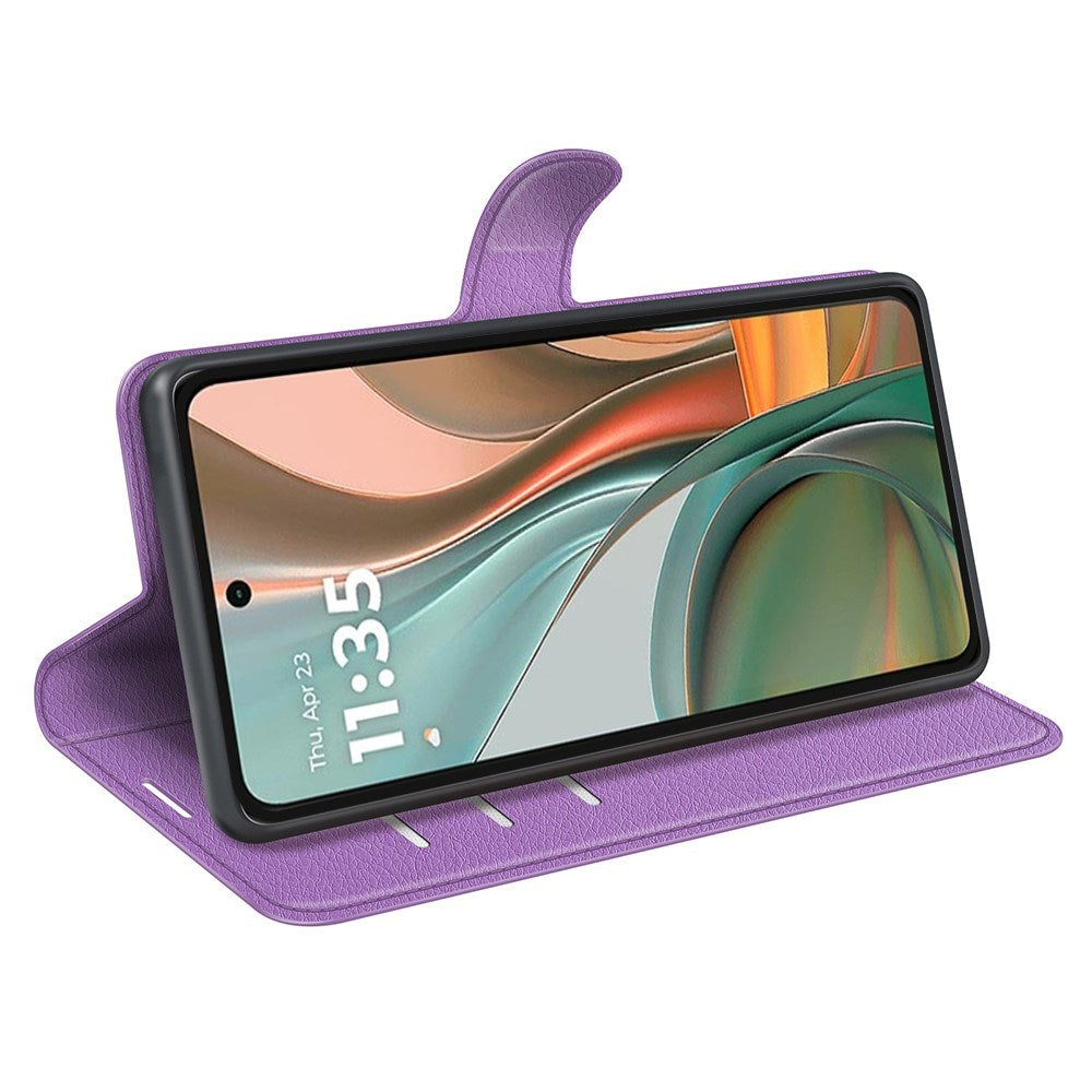 EIDERWOOD Motorola Moto G75 (5G) Konstläder Flip Fodral m. Korthållare & Ställfunktion - Lila