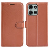 EIDERWOOD Motorola Moto G75 (5G) Konstläder Flip Fodral m. Korthållare & Ställfunktion - Brun