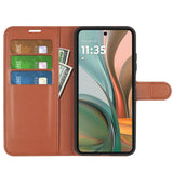 EIDERWOOD Motorola Moto G75 (5G) Konstläder Flip Fodral m. Korthållare & Ställfunktion - Brun
