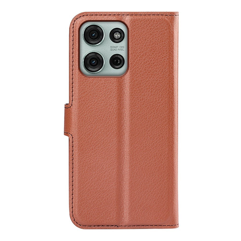 EIDERWOOD Motorola Moto G75 (5G) Konstläder Flip Fodral m. Korthållare & Ställfunktion - Brun