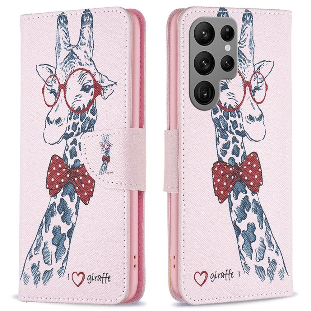 EIDERWOOD Samsung Galaxy S25 Ultra Konstläder Fodral med Plånbok och Stativfunktion - Giraff