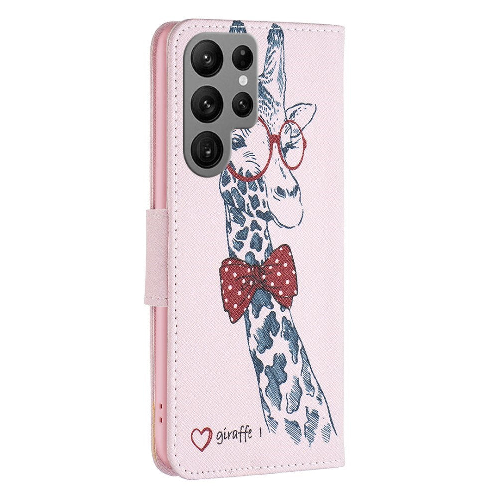 EIDERWOOD Samsung Galaxy S25 Ultra Konstläder Fodral med Plånbok och Stativfunktion - Giraff