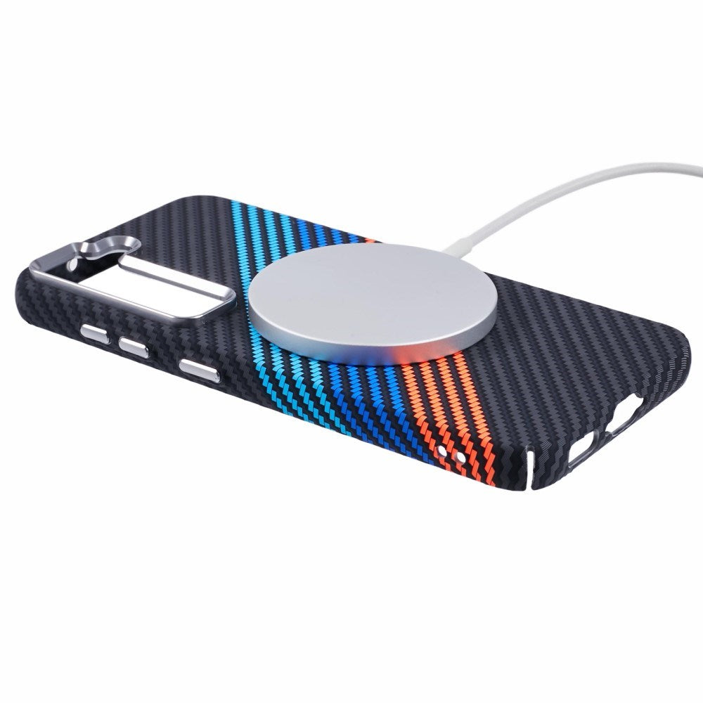 EIDERWOOD Mönstrad Carbon Skal - Samsung Galaxy S23 - MagSafe Kompatibel - Colorful Stripes