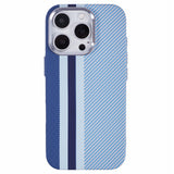 EIDERWOOD Mönstrad Carbon Skal - iPhone 16 Pro - MagSafe Kompatibel - Blue Stripes