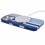 EIDERWOOD Mönstrad Carbon Skal - iPhone 16 Pro - MagSafe Kompatibel - Blue Stripes