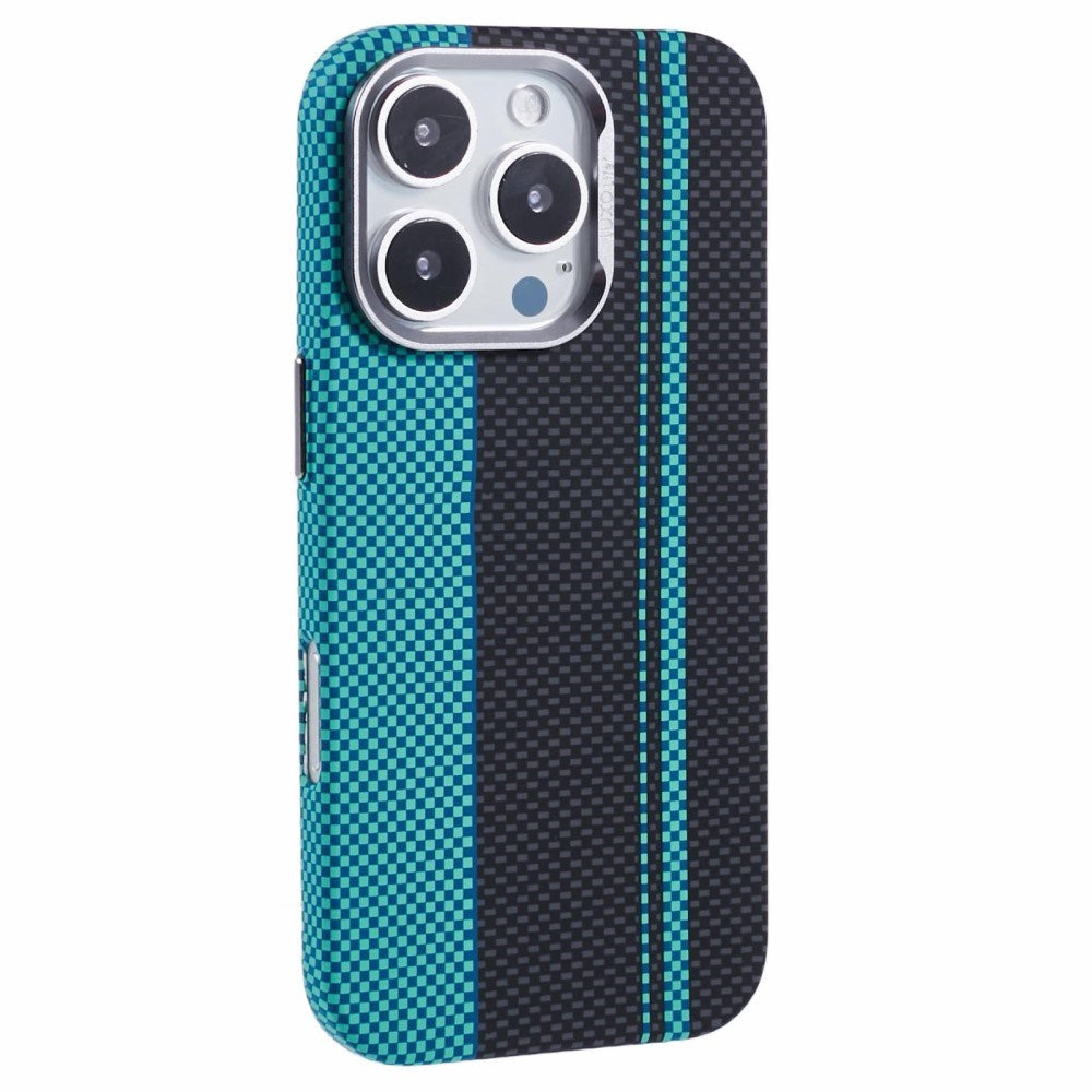 EIDERWOOD Mönstrad Carbon Skal - iPhone 16 Pro - MagSafe Kompatibel - Blue/Black