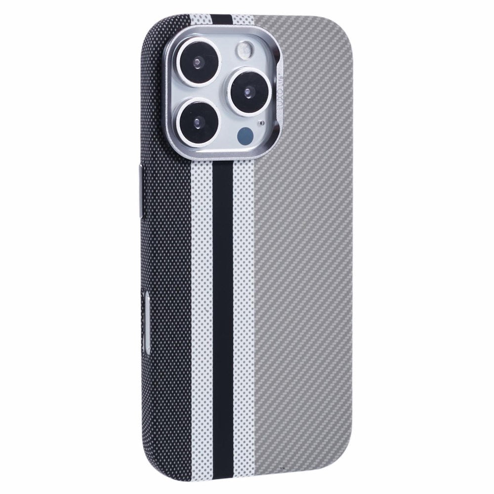 EIDERWOOD Mönstrad Carbon Skal - iPhone 16 Pro - MagSafe Kompatibel - Grey Stripes