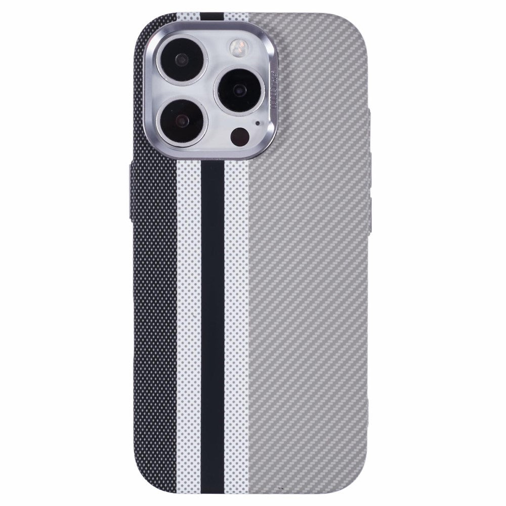 EIDERWOOD Mönstrad Carbon Skal - iPhone 16 Pro - MagSafe Kompatibel - Grey Stripes