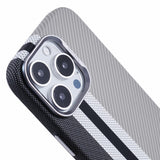 EIDERWOOD Mönstrad Carbon Skal - iPhone 16 Pro - MagSafe Kompatibel - Grey Stripes