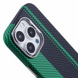 EIDERWOOD Mönstrad Carbon Skal - iPhone 16 Pro - MagSafe Kompatibel - Green/Black