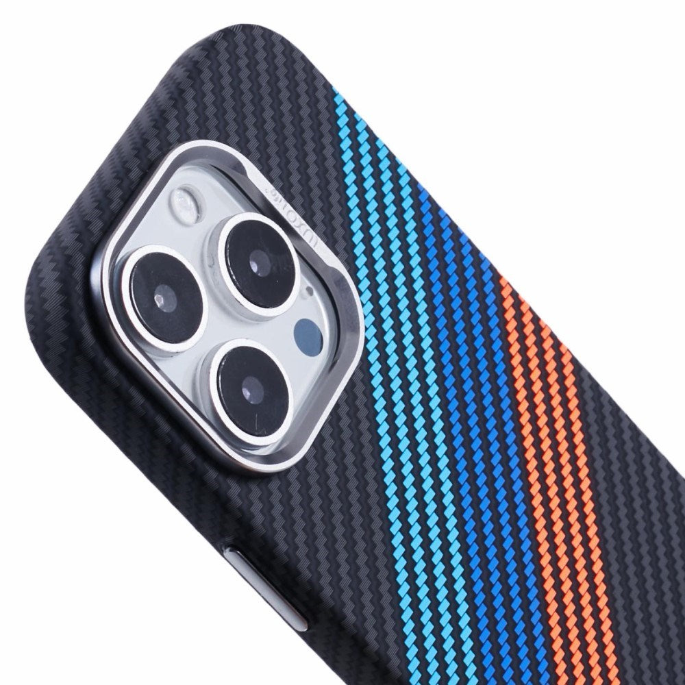 EIDERWOOD Mönstrad Carbon Skal - iPhone 16 Pro - MagSafe Kompatibel - Colorful Stripes