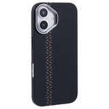 EIDERWOOD Mönstrad Carbon Skal - iPhone 16 - MagSafe Kompatibel - Dark ZigZag Pattern