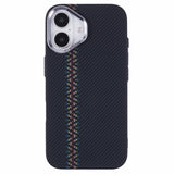 EIDERWOOD Mönstrad Carbon Skal - iPhone 16 - MagSafe Kompatibel - Dark ZigZag Pattern