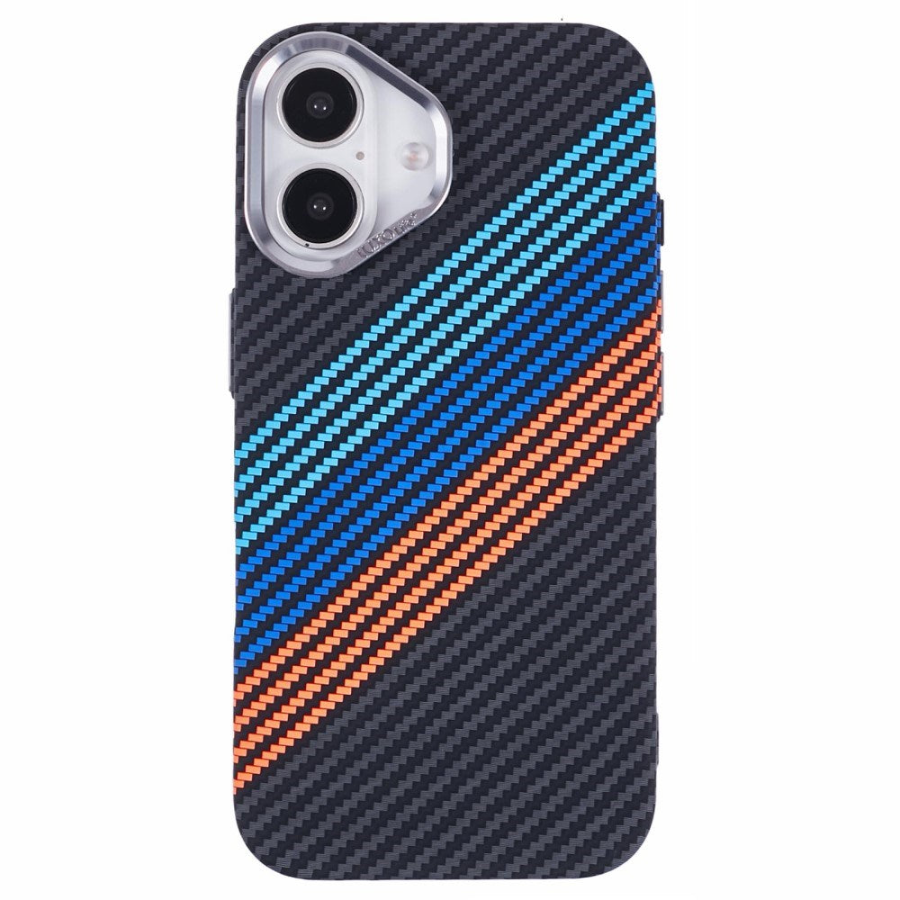 EIDERWOOD Mönstrad Carbon Skal - iPhone 16 - MagSafe Kompatibel - Colorful Stripes