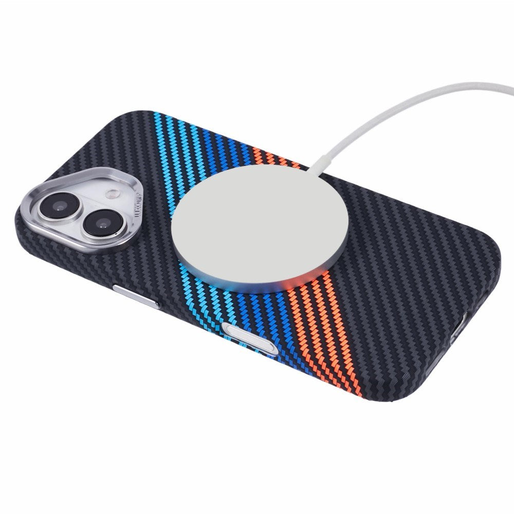EIDERWOOD Mönstrad Carbon Skal - iPhone 16 - MagSafe Kompatibel - Colorful Stripes