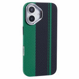 EIDERWOOD Mönstrad Carbon Skal - iPhone 16 - MagSafe Kompatibel - Green/Black