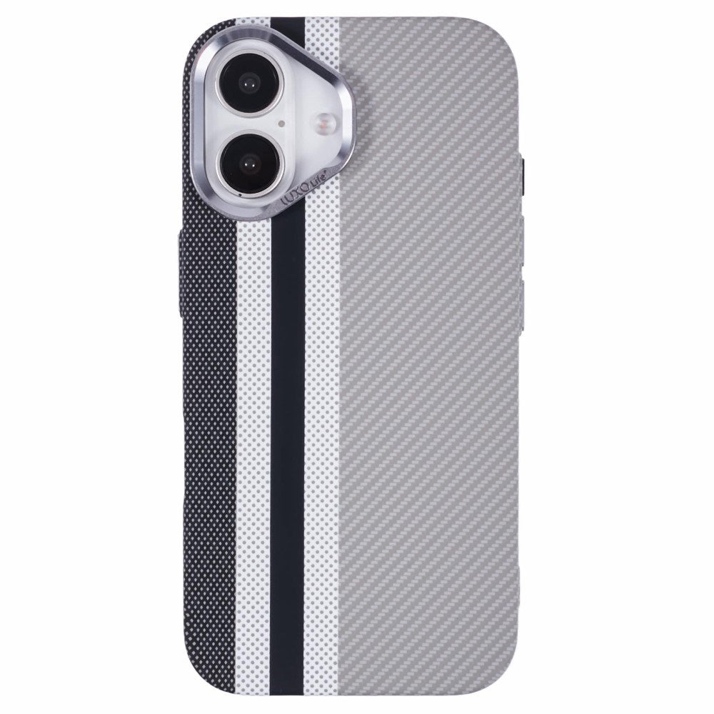 EIDERWOOD Mönstrad Carbon Skal - iPhone 16 - MagSafe Kompatibel - Grey Stripes