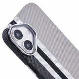 EIDERWOOD Mönstrad Carbon Skal - iPhone 16 - MagSafe Kompatibel - Grey Stripes