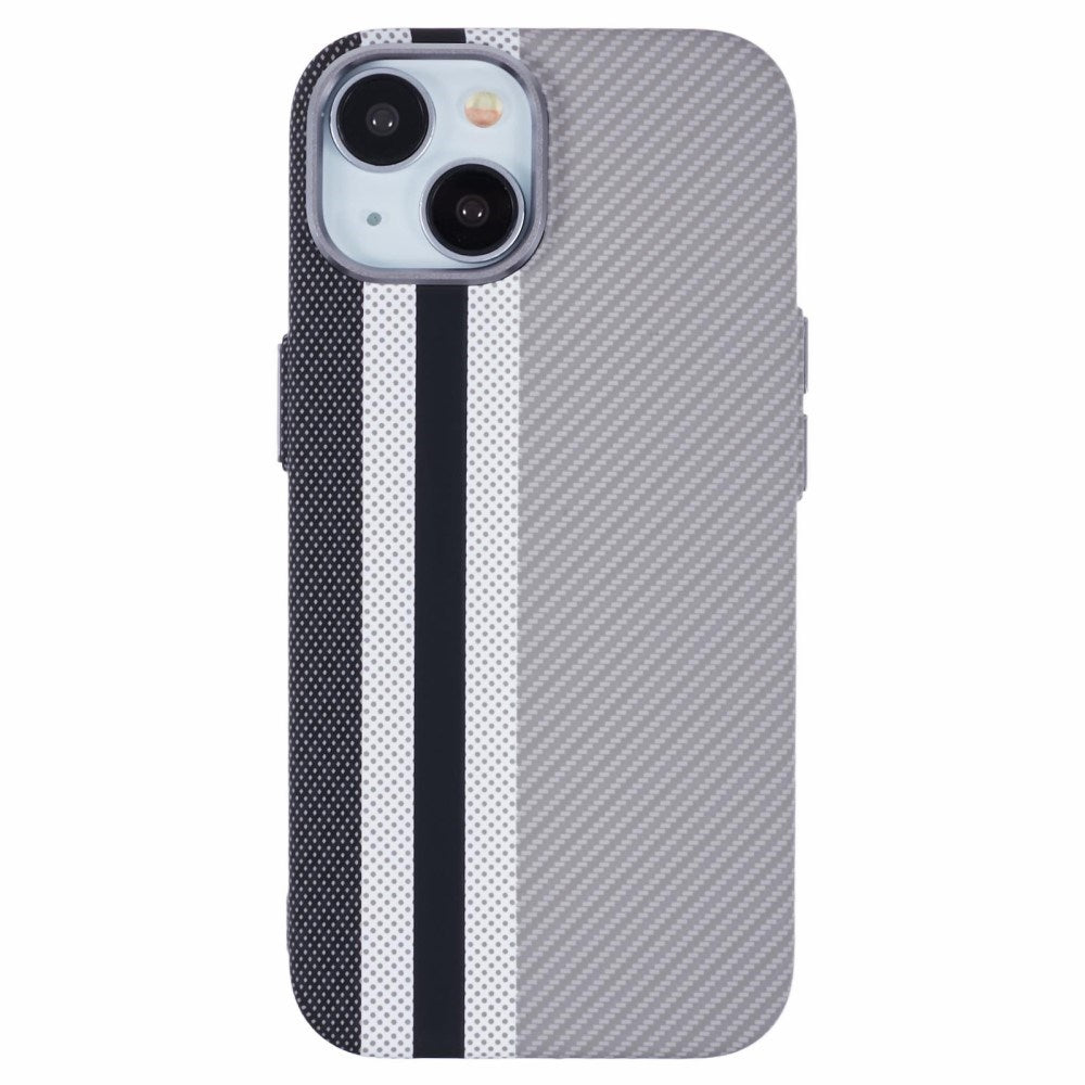 EIDERWOOD Mönstrad Carbon Skal - iPhone 15 - MagSafe Kompatibel - Grey Stripes