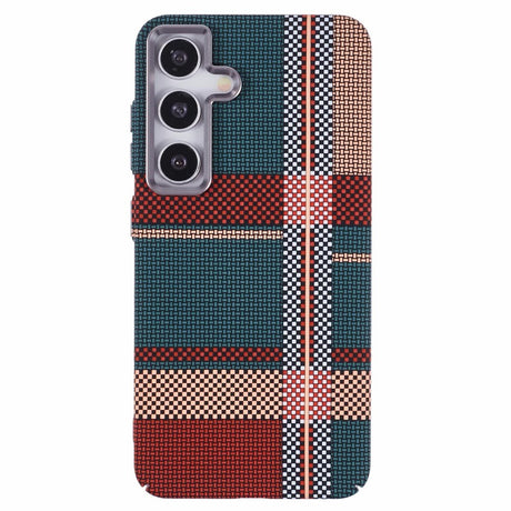 EIDERWOOD Mönstrad Carbon Skal - Samsung Galaxy S24 - MagSafe Kompatibel - Light Checkered Pattern