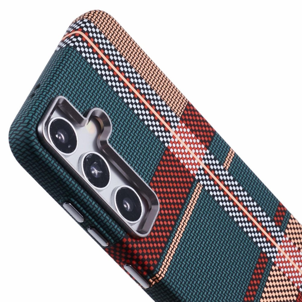 EIDERWOOD Mönstrad Carbon Skal - Samsung Galaxy S24 - MagSafe Kompatibel - Light Checkered Pattern