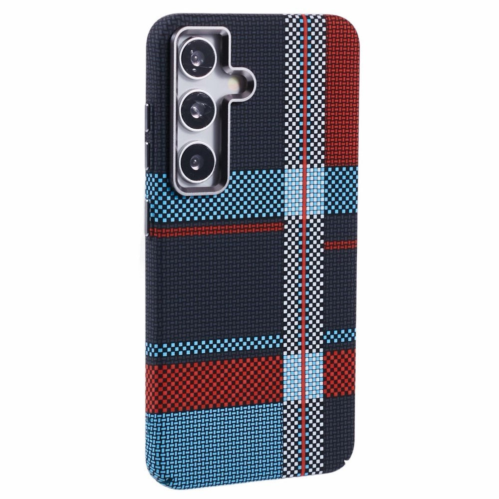 EIDERWOOD Mönstrad Carbon Skal - Samsung Galaxy S24 - MagSafe Kompatibel - Dark Checkered Pattern