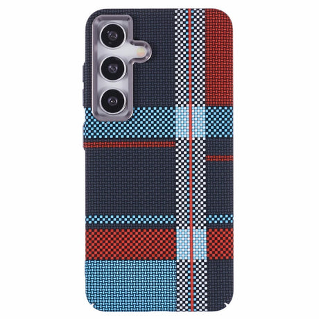 EIDERWOOD Mönstrad Carbon Skal - Samsung Galaxy S24 - MagSafe Kompatibel - Dark Checkered Pattern