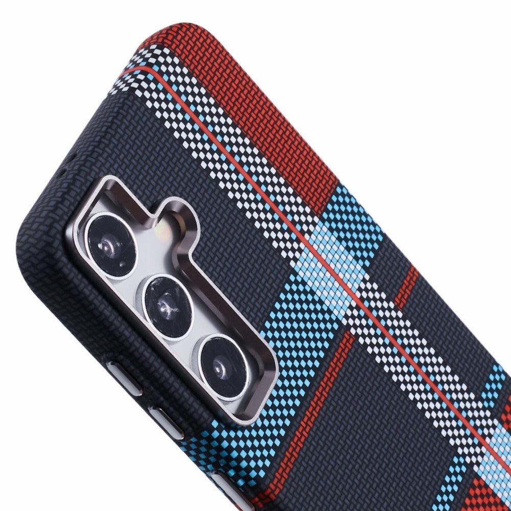 EIDERWOOD Mönstrad Carbon Skal - Samsung Galaxy S24 - MagSafe Kompatibel - Dark Checkered Pattern