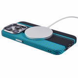 EIDERWOOD Mönstrad Carbon Skal - iPhone 15 Pro - MagSafe Kompatibel - Blue/Black