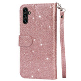 EIDERWOOD Samsung Galaxy S25 Glitter Flip Fodral m. Glidlåsficka & Ställfunktion - Rosa