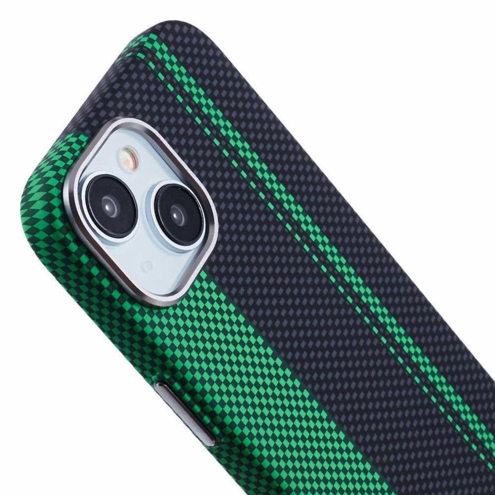 EIDERWOOD Mönstrad Carbon Skal - iPhone 14 - MagSafe Kompatibel - Green/Black