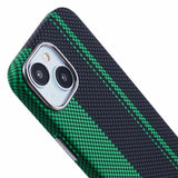 EIDERWOOD Mönstrad Carbon Skal - iPhone 14 - MagSafe Kompatibel - Green/Black