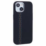 EIDERWOOD Mönstrad Carbon Skal - iPhone 14 - MagSafe Kompatibel - Dark ZigZag Pattern