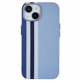 EIDERWOOD Mönstrad Carbon Skal - iPhone 14 - MagSafe Kompatibel - Blue Stripes