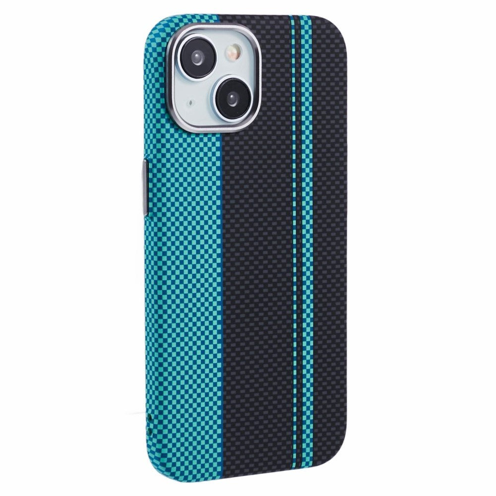 EIDERWOOD Mönstrad Carbon Skal - iPhone 14 - MagSafe Kompatibel - Blue/Black