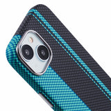 EIDERWOOD Mönstrad Carbon Skal - iPhone 14 - MagSafe Kompatibel - Blue/Black