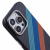 EIDERWOOD Mönstrad Carbon Skal - iPhone 14 Pro - MagSafe Kompatibel - Colorful Stripes