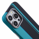 EIDERWOOD Mönstrad Carbon Skal - iPhone 13 Pro - MagSafe Kompatibel - Blue/Black