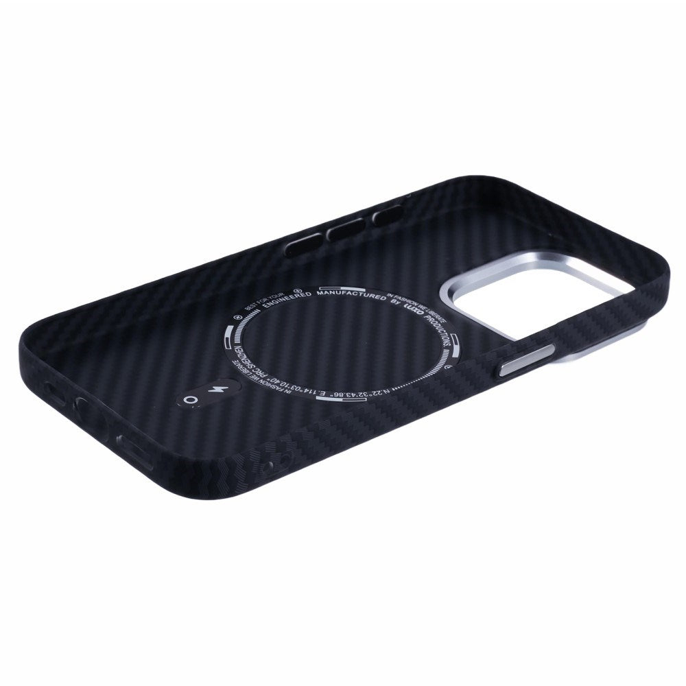 EIDERWOOD Mönstrad Carbon Skal - iPhone 13 Pro - MagSafe Kompatibel - Black